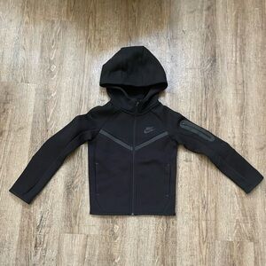 Nike Kids Full Zip Tech Fleece Hoodie Black Sz XS HV5867-010